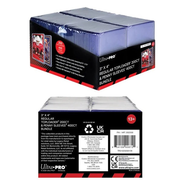 Ultra PRO® - (200CT) Toploader & (400CT) Penny Sleeves Bundle